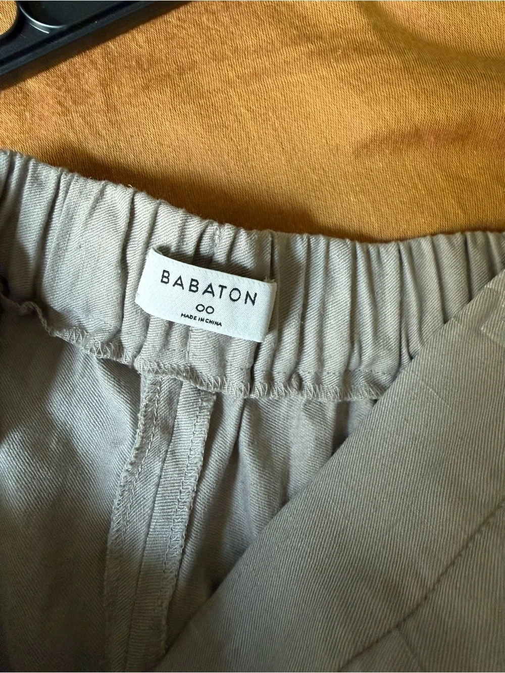 Babaton Light Beige Women's Linen-Blend Straight Chinos